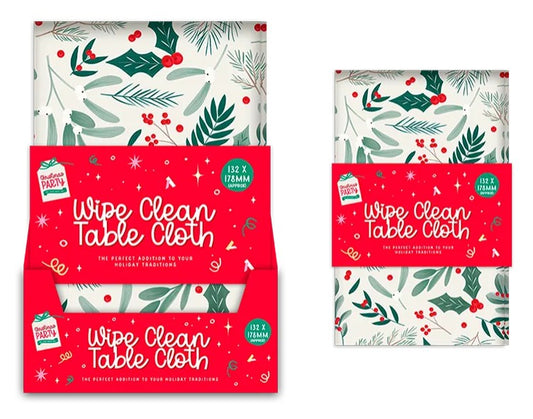 Christmas wipe clean tablecloth - holly