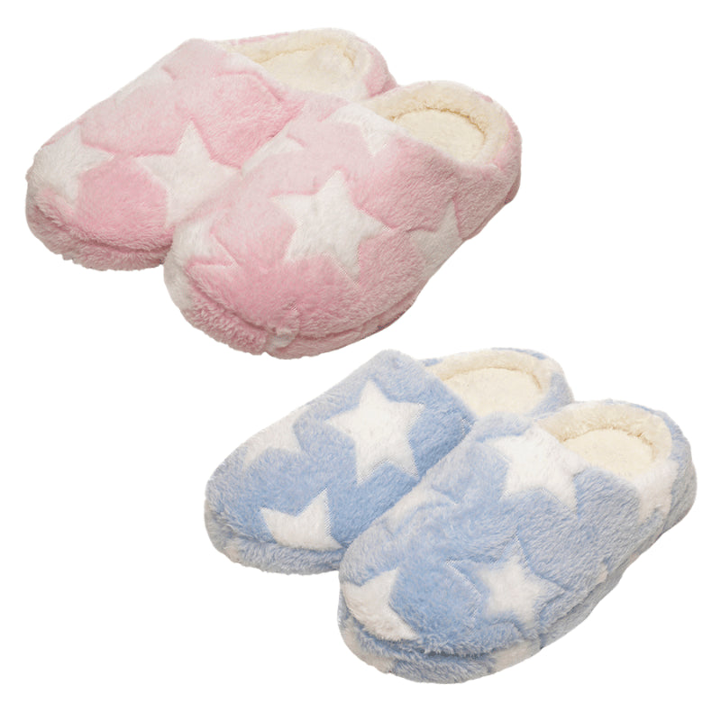 Ladies soft star mule slippers.