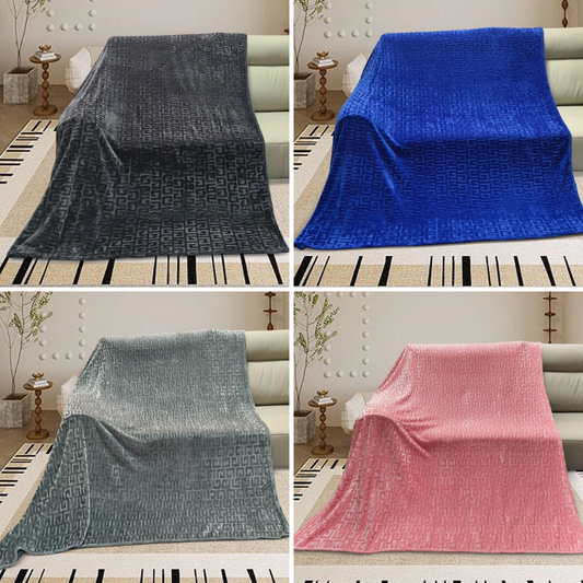 Greek key embossed throw - double
