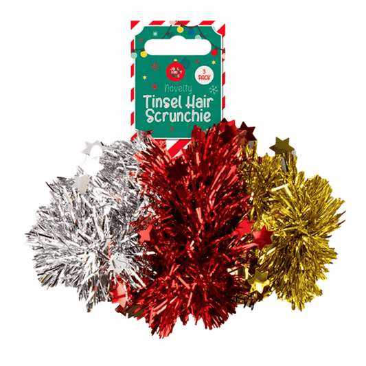 Tinsel hair scrunchies 3 pack