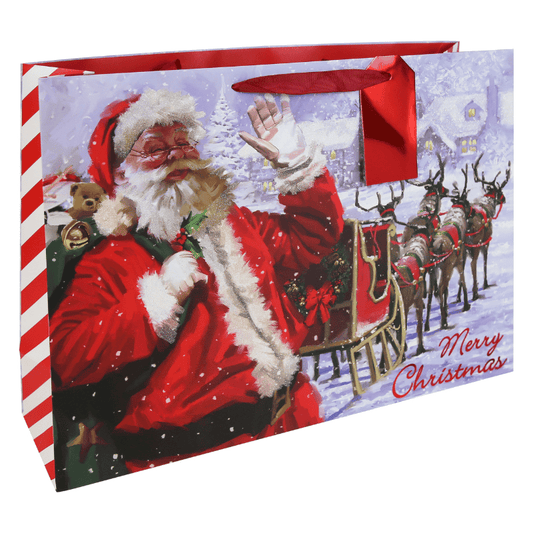 XL landscape Christmas gift bag - traditional Santa