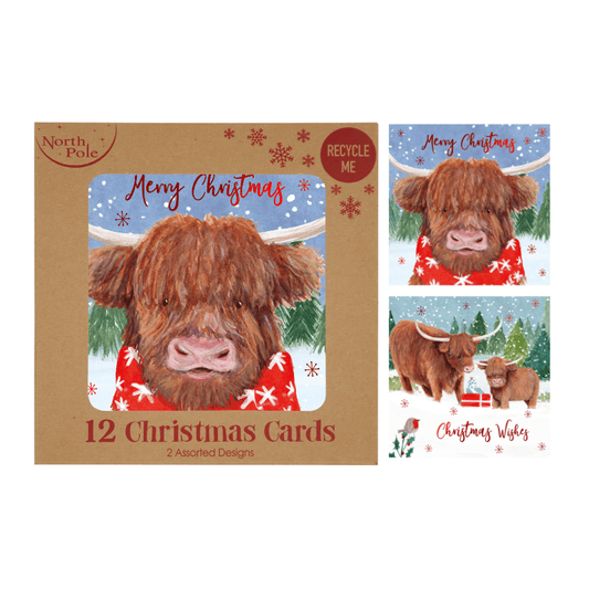 Christmas cards - highland cow