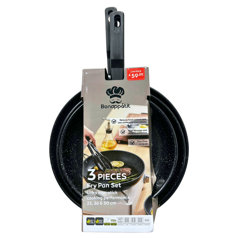 Ultra non stick frying pan set 3 piece