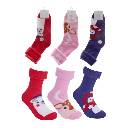 Ladies animal design bed socks with gripper