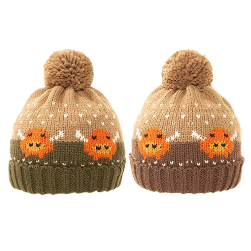 Highland cow bobble hat