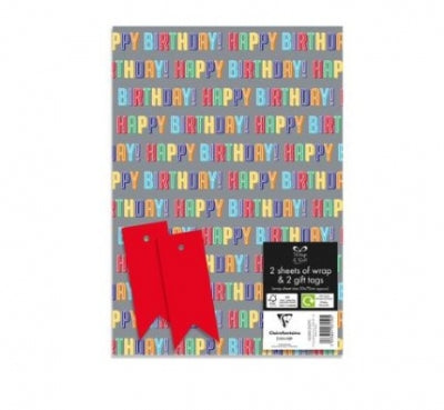Gift wrap and tags - Happy Birthday