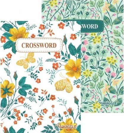 A5 floral crossword puzzle book