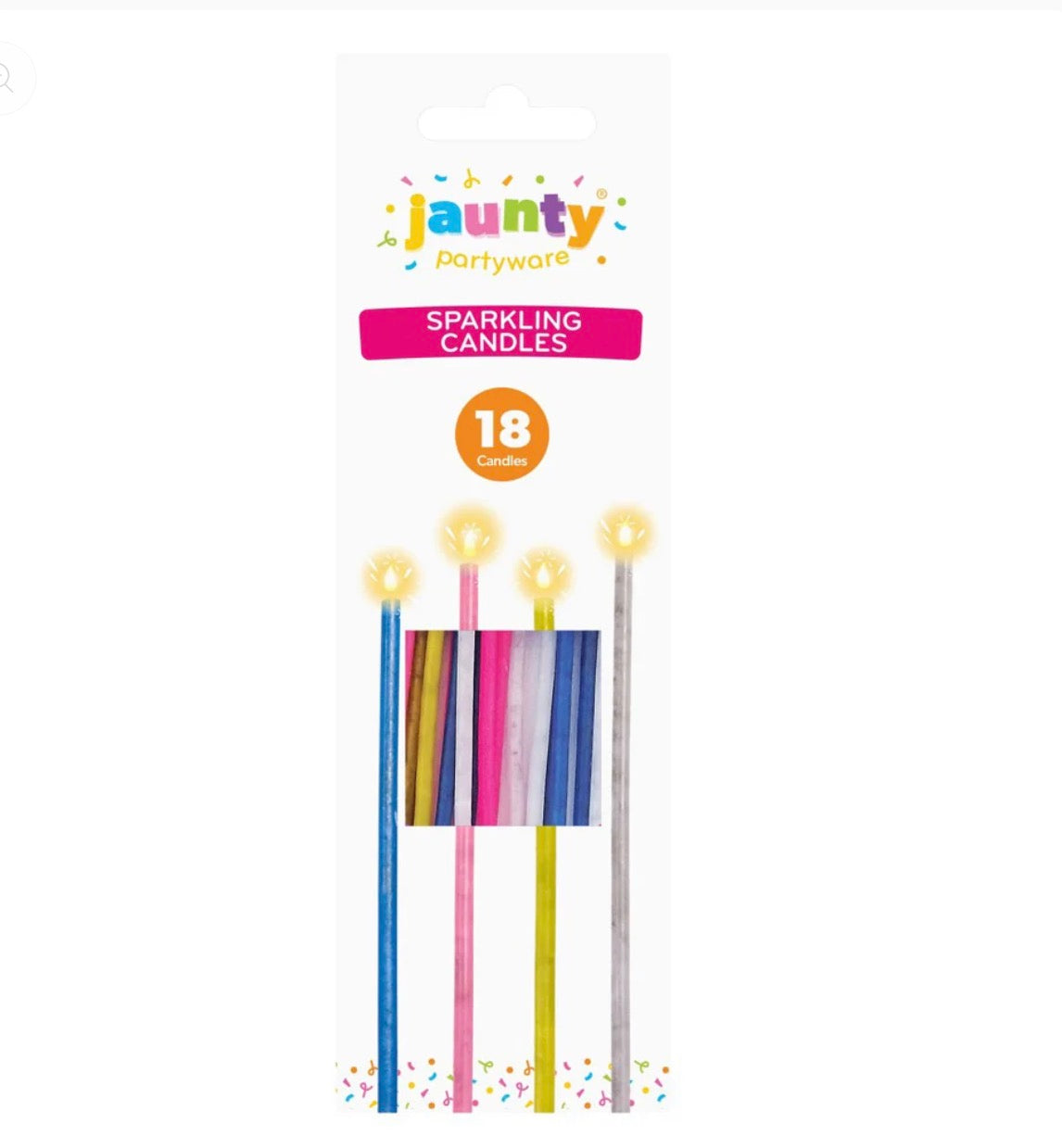 Jaunty sparkling candles 18 pack