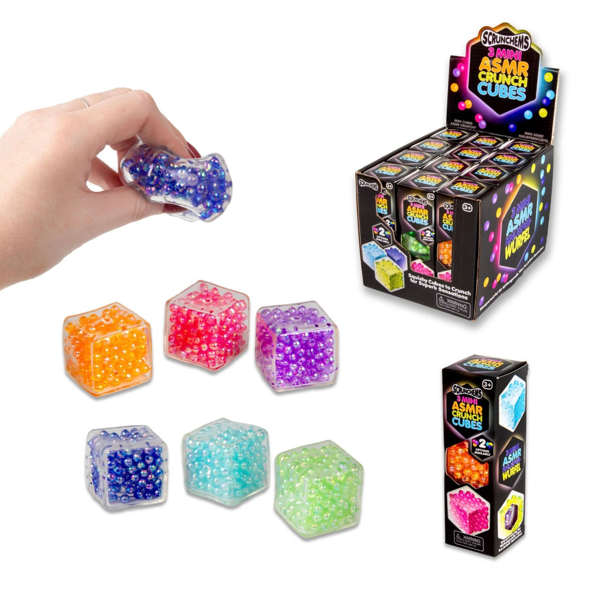 Scrunchems ASMR mini crunch cubes 3 pack.