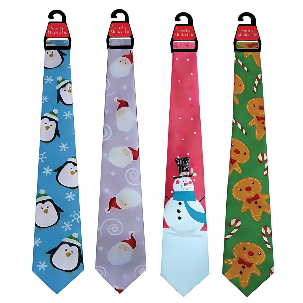 Christmas plush musical party tie.