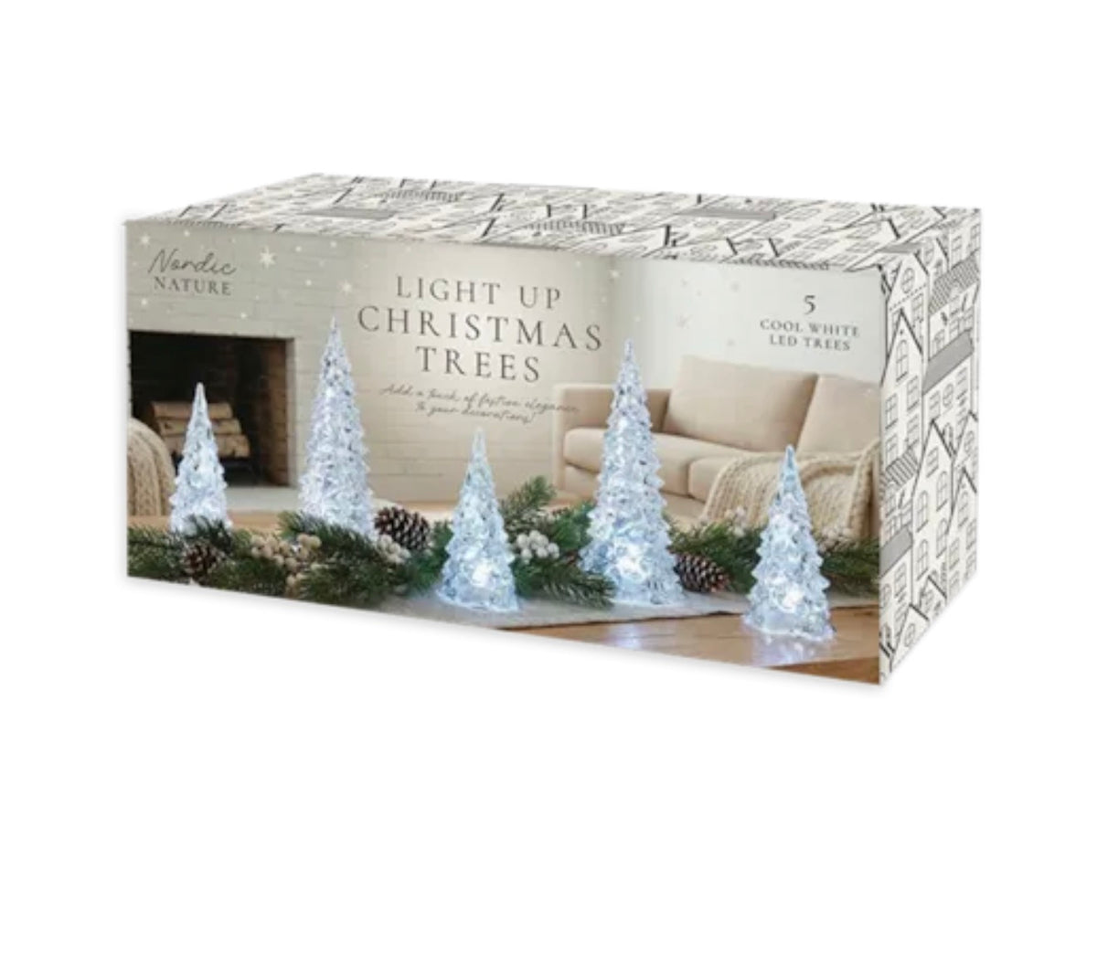 Light up Christmas trees 5 pack