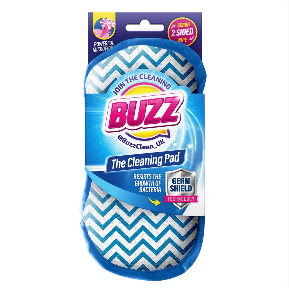 Buzz cleaning pad with germ shield - blue