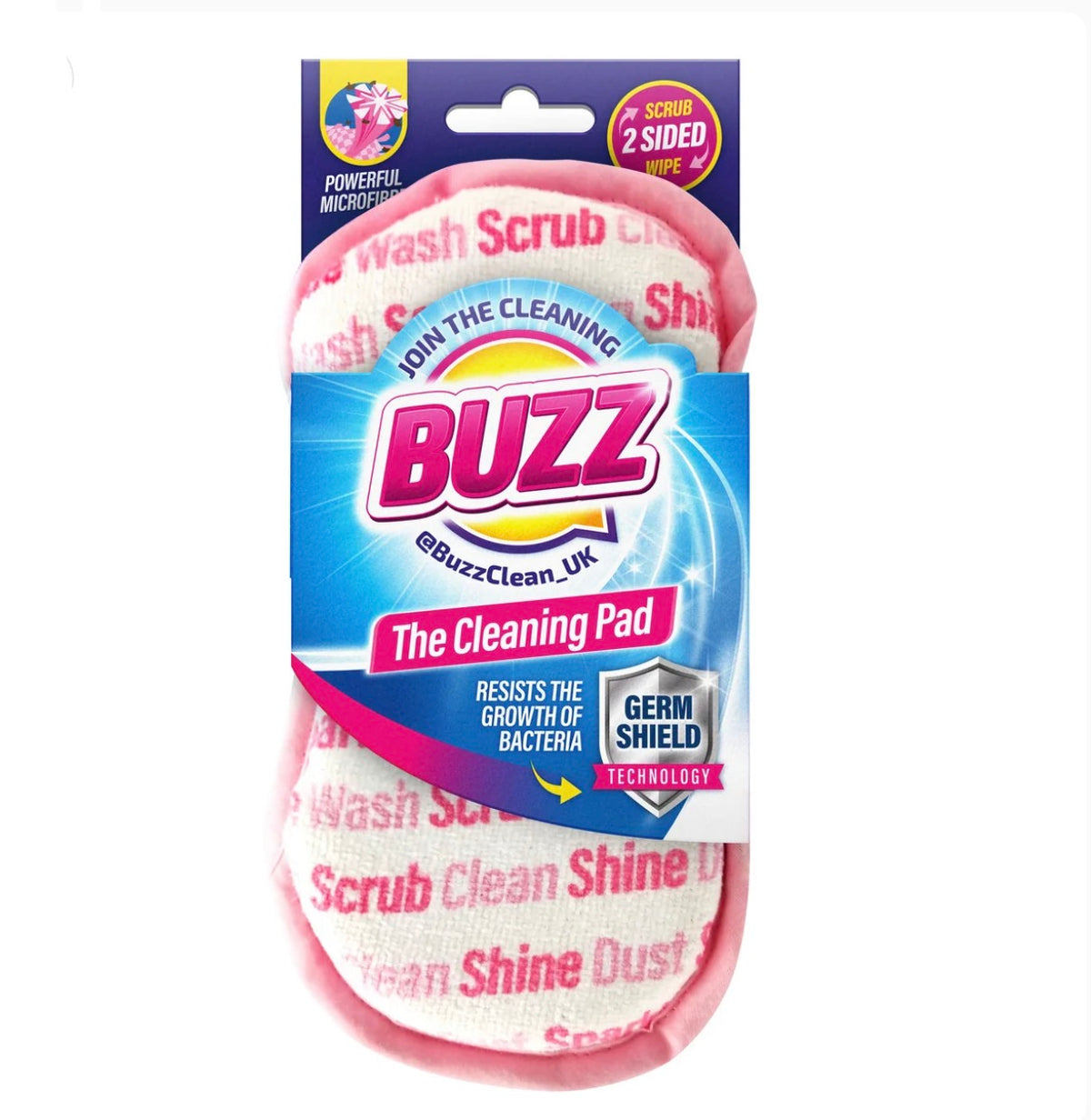 Buzz cleaning pad with germ shield - pink
