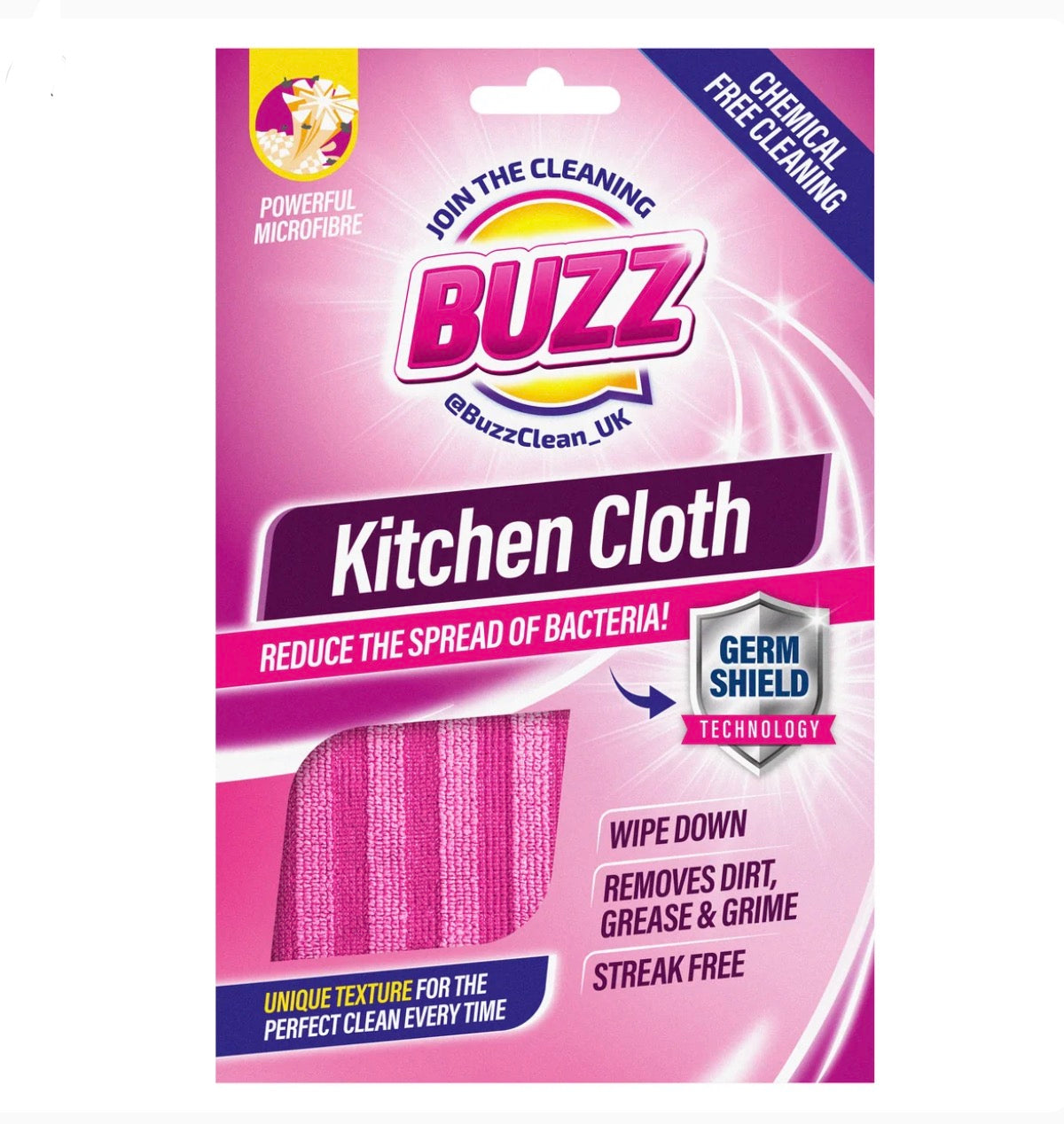 Buzz microfibre kitchen cloth with germ shield
