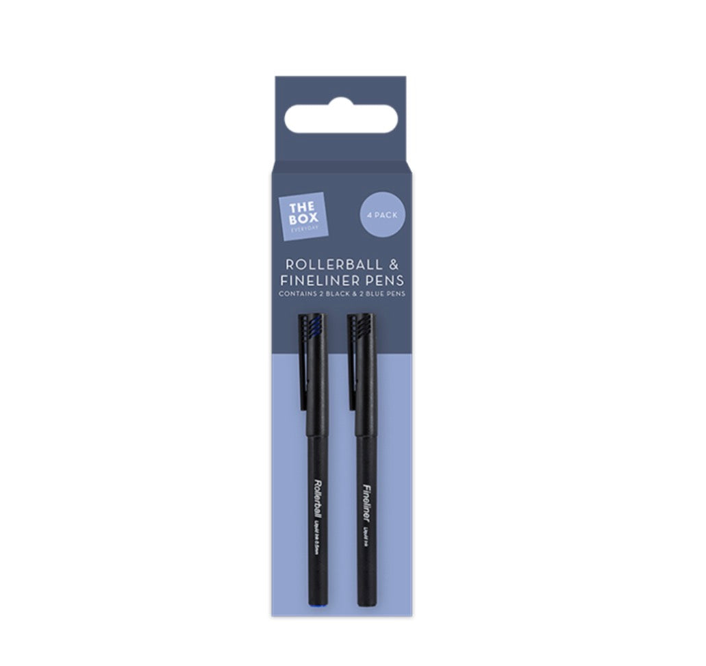 Fineliners and rollerballs 4 pack
