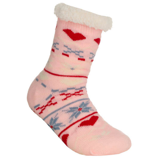 Ladies fairisle slipper socks with lining image 0