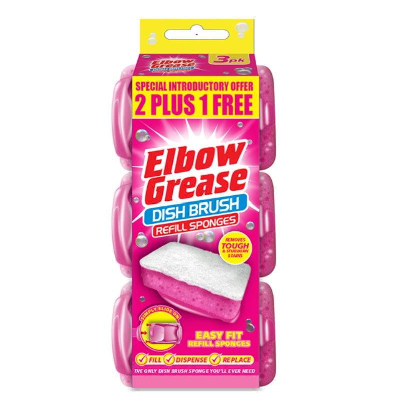Dispensing dish brush refills 3 pack - pink image 0