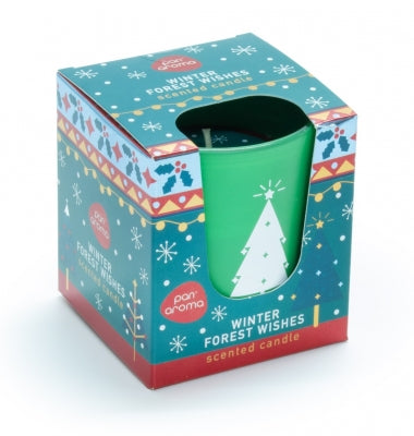 Christmas candle - winter forest wishes