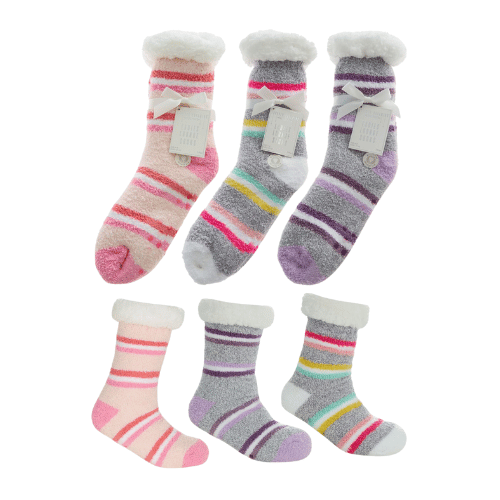 Chunky ladies cosy slipper socks with grippers image 0