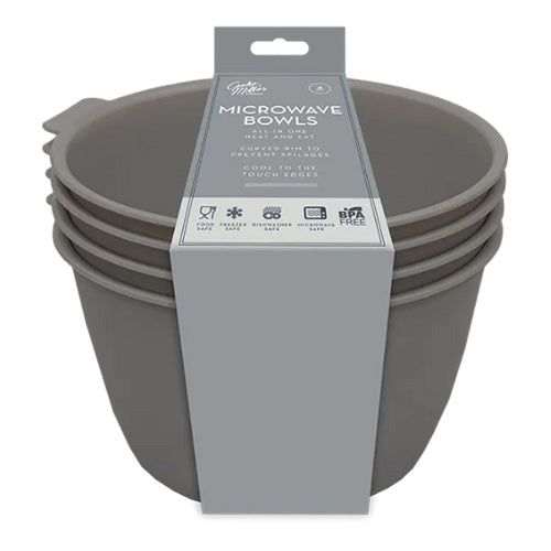 Microwave bowls grey 4 pack image 0