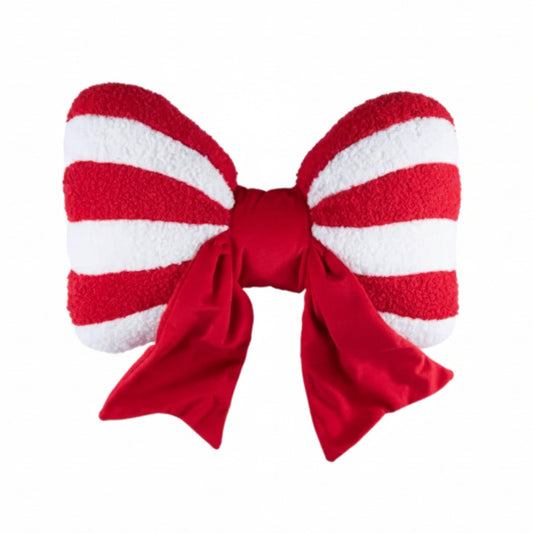 Candy cane bow cushion