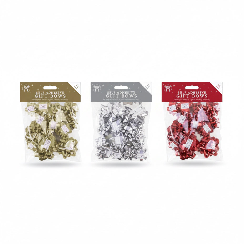 Christmas metallic gift bows 16 pack