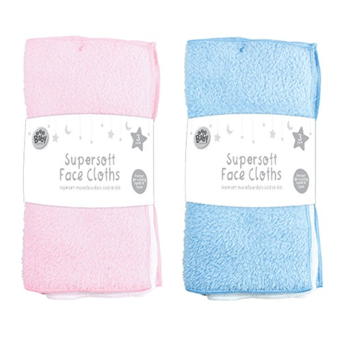 Super soft face cloths 3 pack image 0