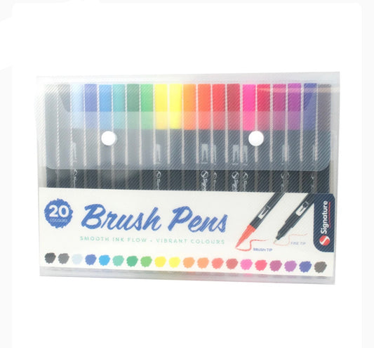 Dual tip watercolour brush pens 20 pack