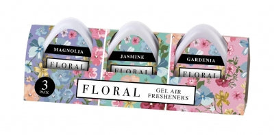 Floral mini gel air fresheners 3 pack