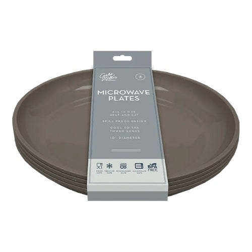 Microwave plates grey 4 pack image 0