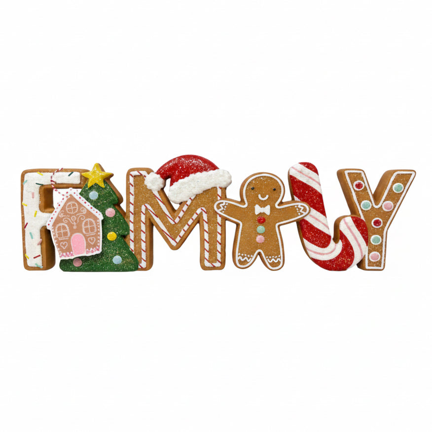 Gingerbread Family slogan Christmas decoration