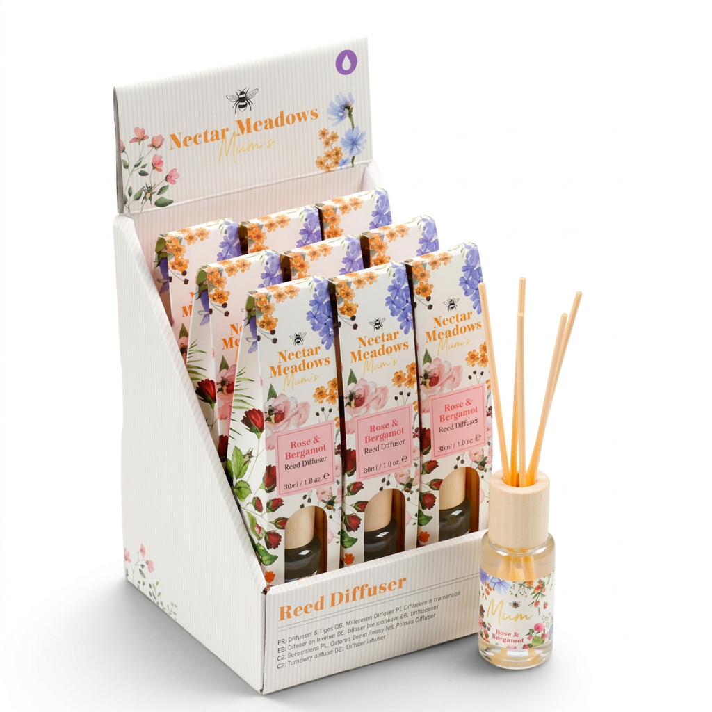 Nectar Meadows Mum rose & bergamot reed diffuser 30ml.