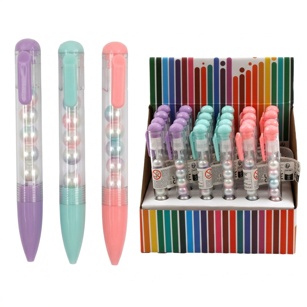 Pearlised bead pen.