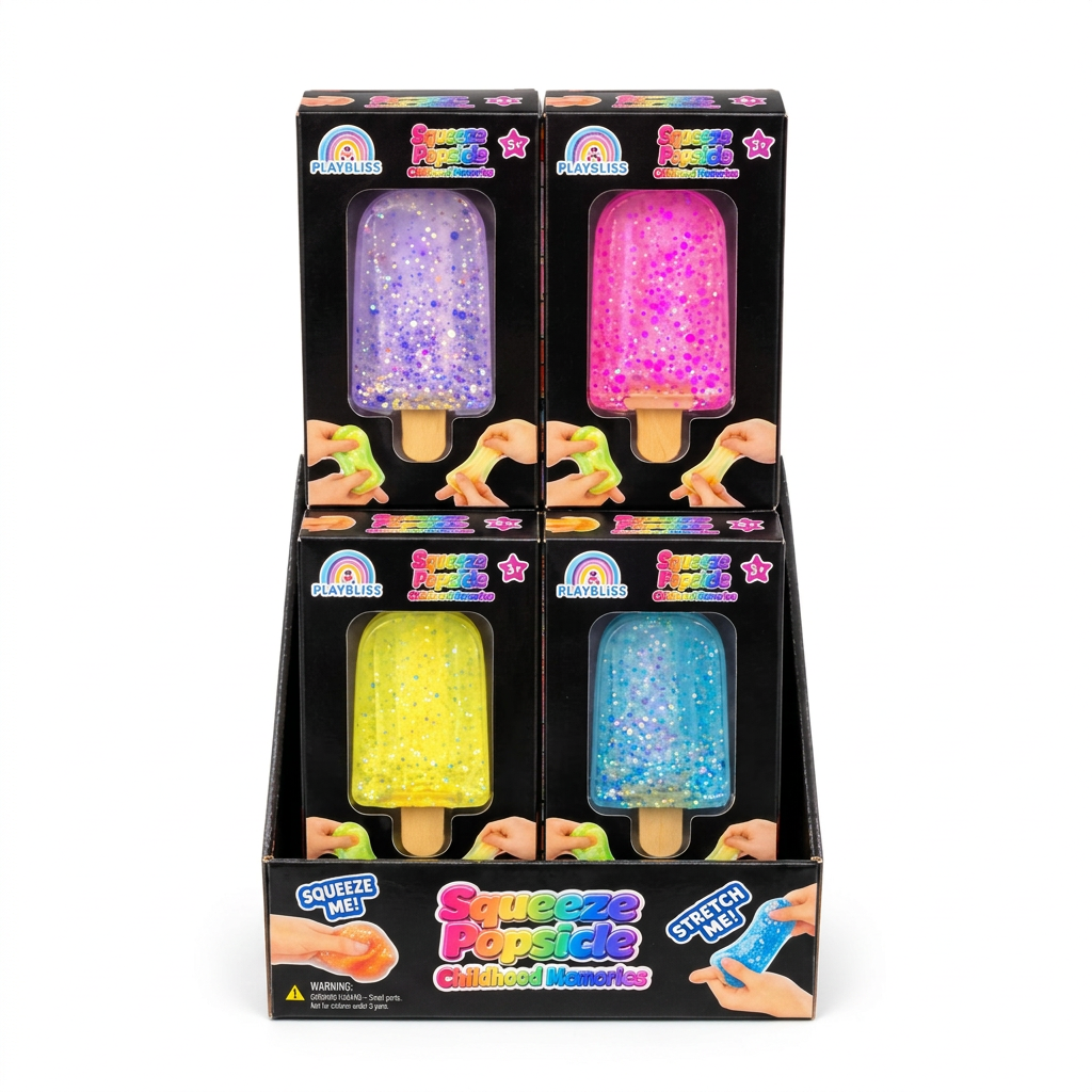 Squishy sugar maltose ice lolly - glitter sequin.