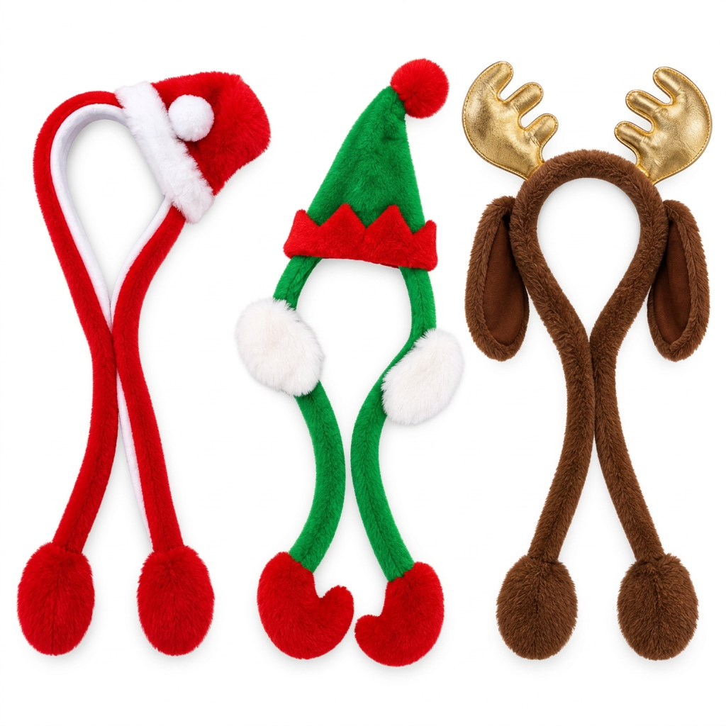 Christmas headband with jumping ears or hat.