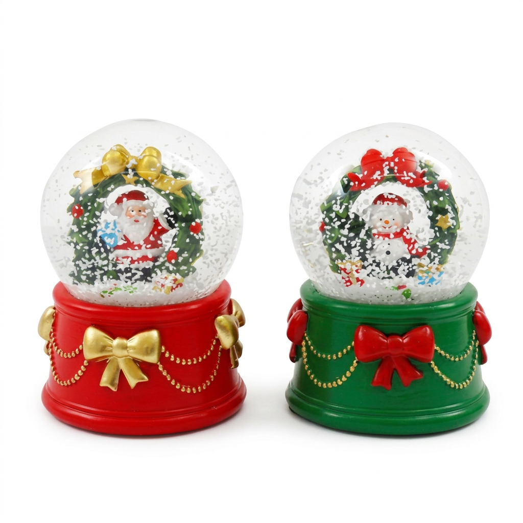 Wreath Christmas snow globe