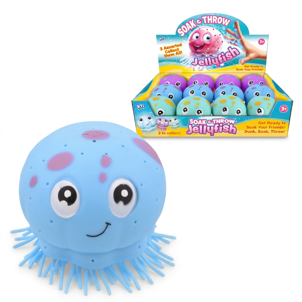 Soak-and-throw jellyfish toy