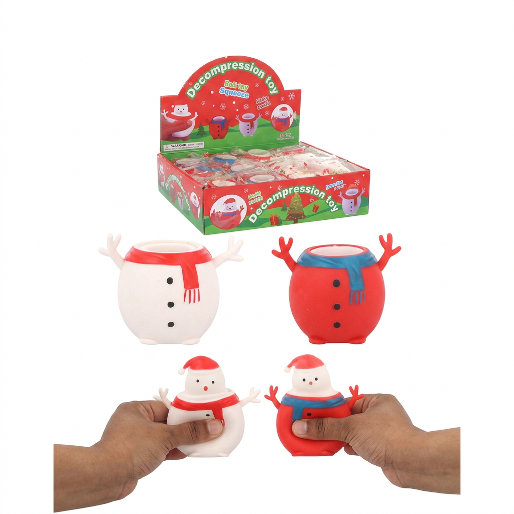 Pop up squeeze Christmas toy.
