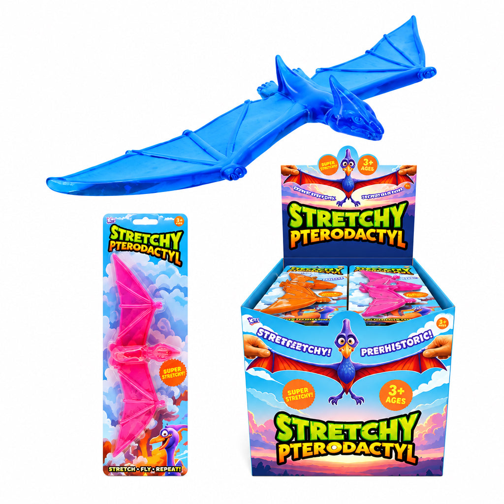 Large stretchy pterodactyl toy in three colours