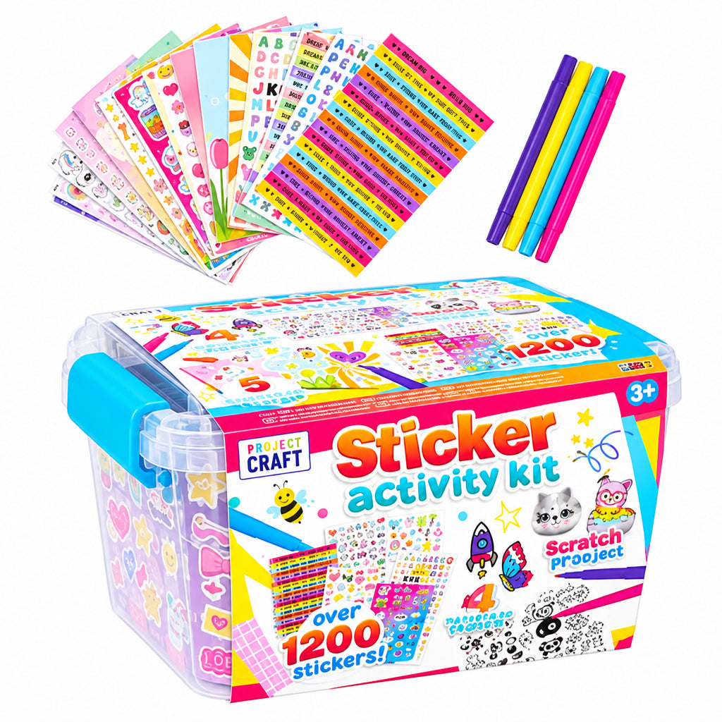Sticker activity kit in storage case